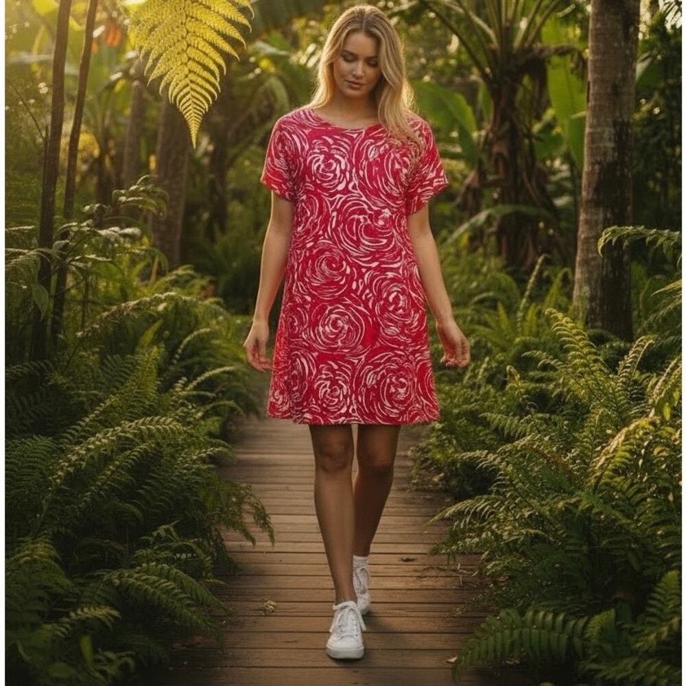 JUDE CONNALLY Ella Dress Catalina Cloth Size Medium Shortsleeve Shift Dress EUC